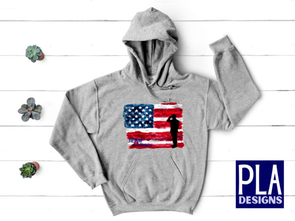Flag with Soldier Team Albany Grey Sweatshirt